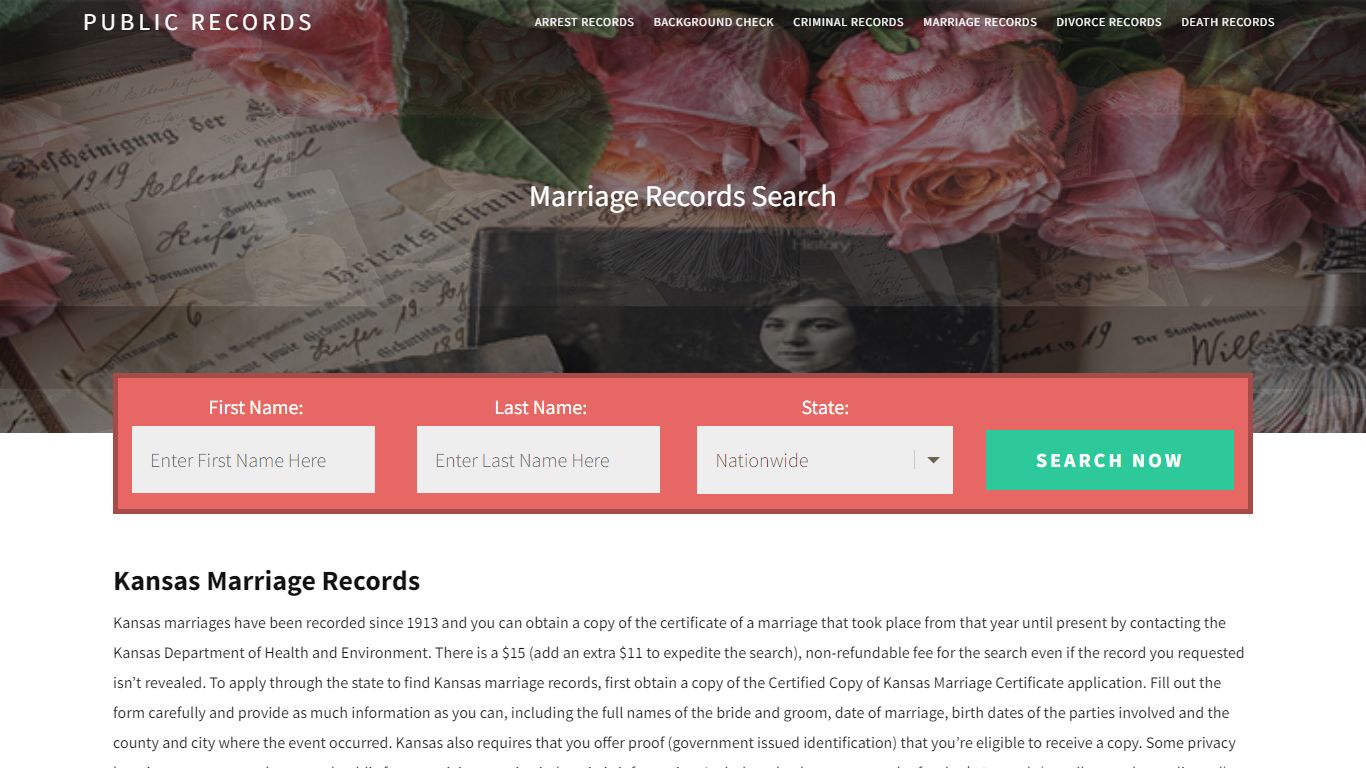 Kansas Marriage Records | Enter Name and Search. 14Days Free