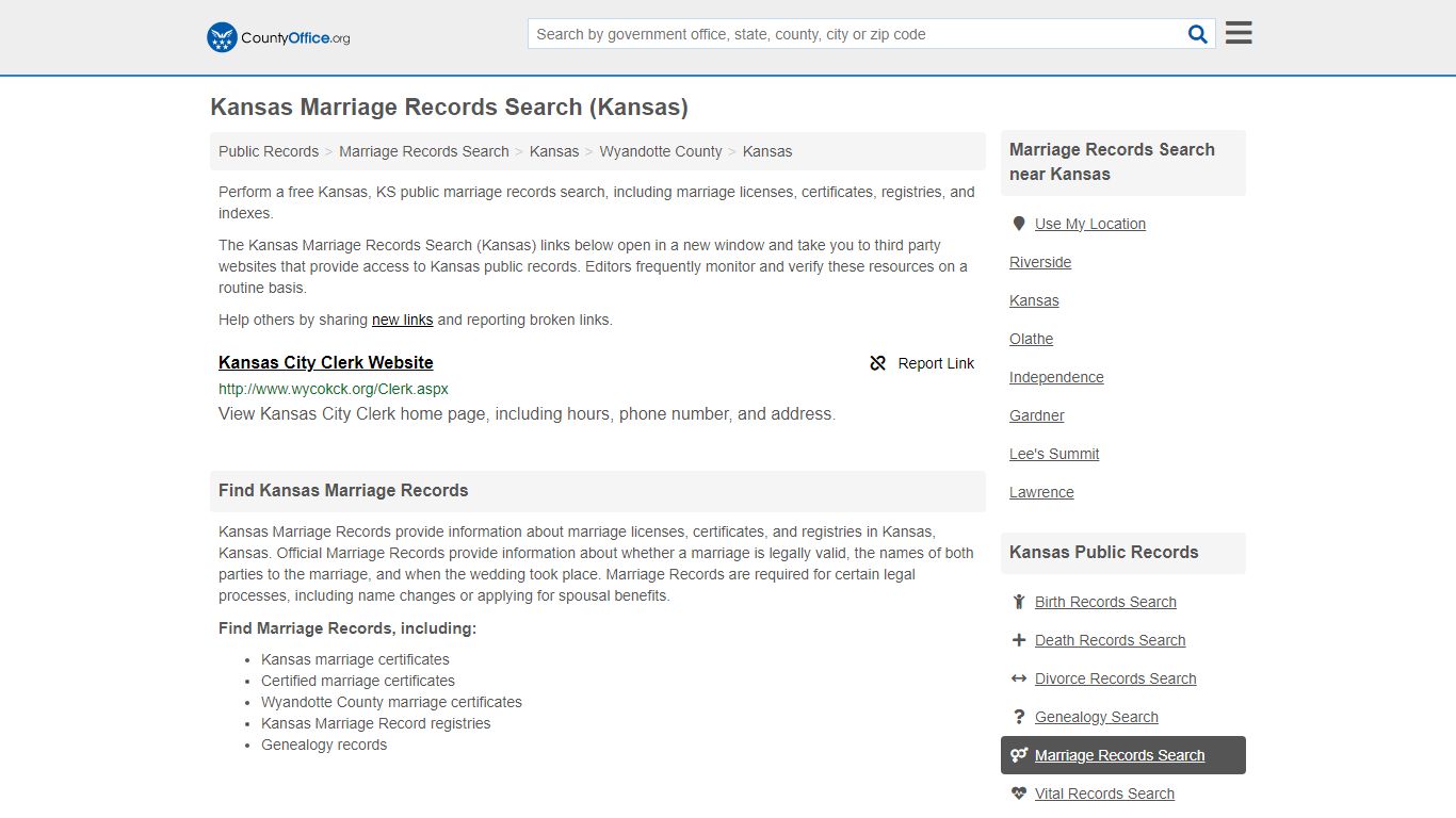 Marriage Records Search - Kansas, KS (Marriage Licenses & Certificates)